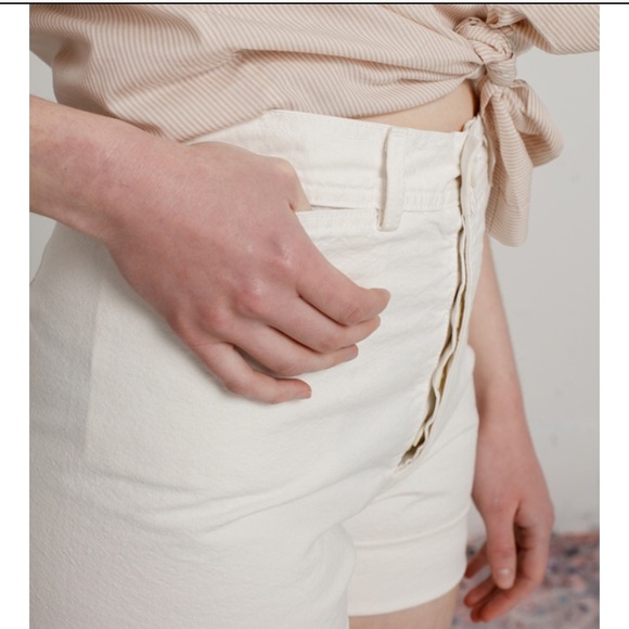 Jesse Kamm Cut Off Shorts in Salt White - Picture 4 of 6